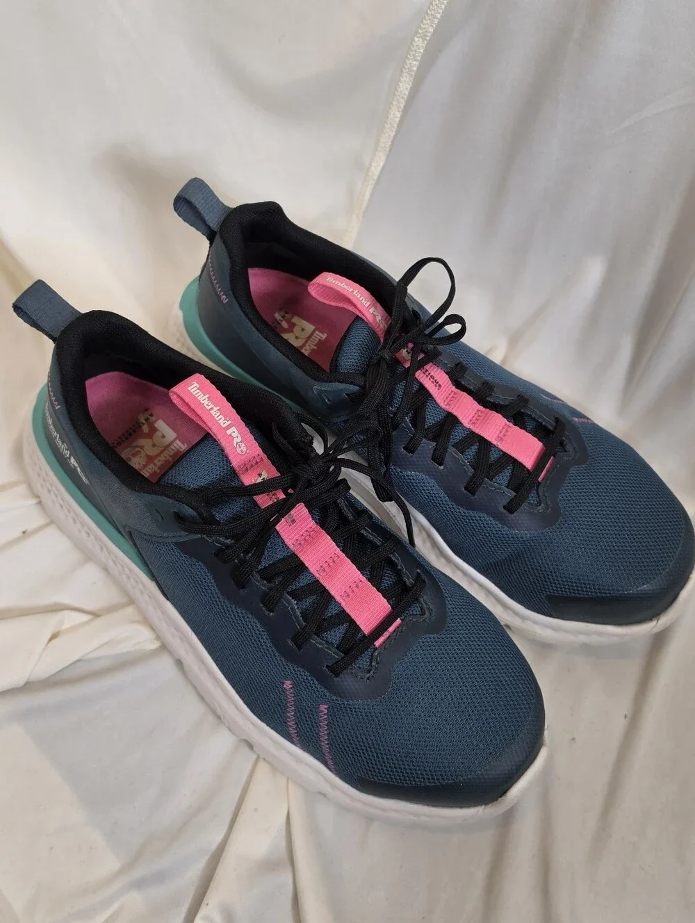 Timberland PRO Setra Women 7.5 W Comp Safety Toe Work Shoe Sneakers Teal A5RTJ